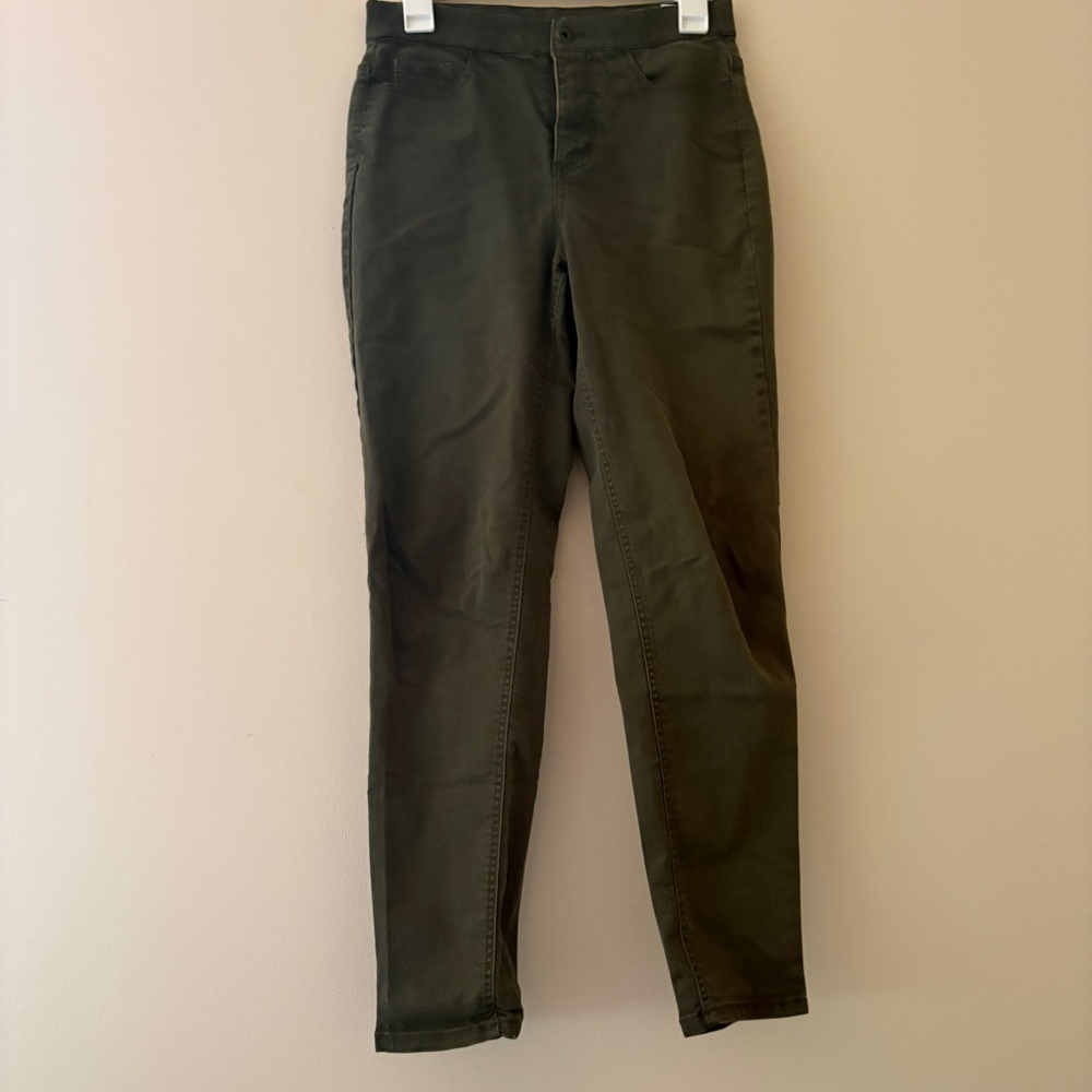 Denim & Co How Modern 4 Olive Green Slim Leg Stretch Jeans 5 Pocket
